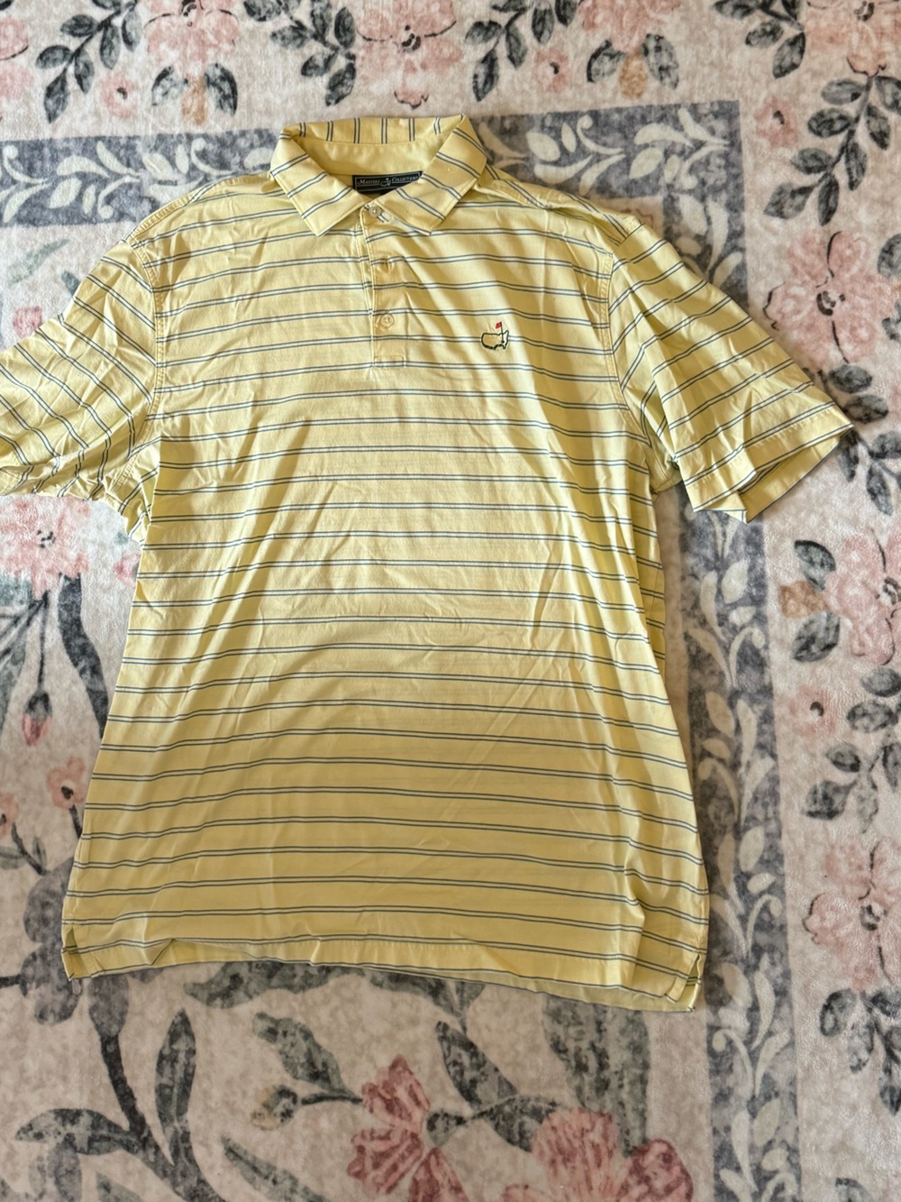 Masters Yellow Striped Polo Shirt